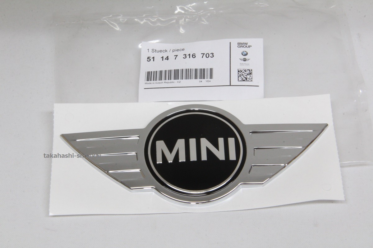 @BMW MINI genuine products bonnet emblem 1 piece Mini F56 (3 door ) 51147316703