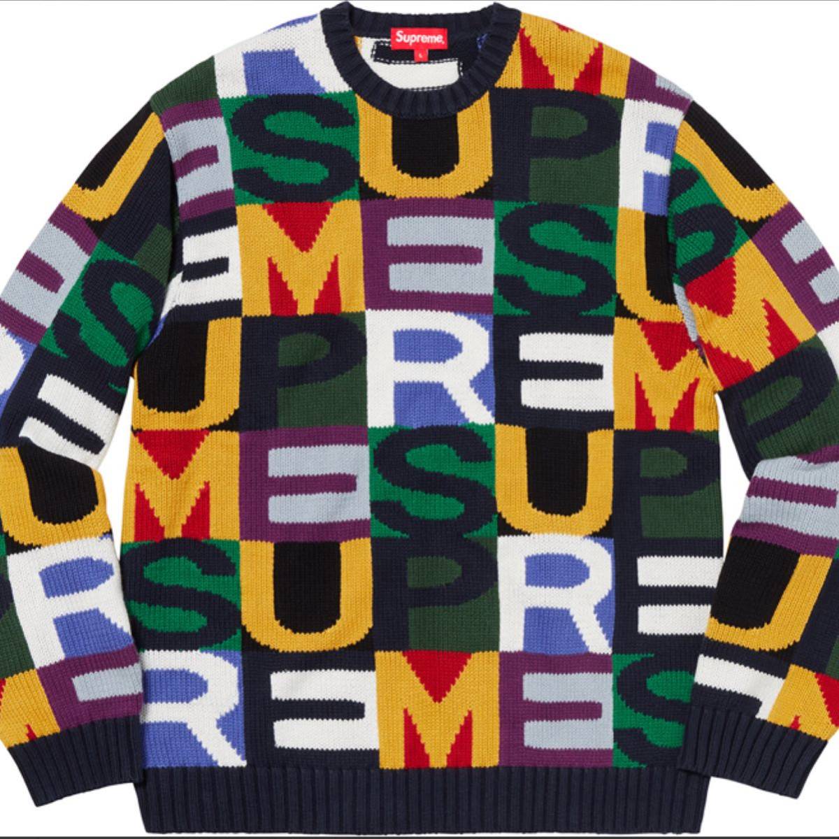 超目玉 美品 Supreme Big Letters Sweater ニット Mサイズ