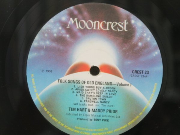 LP*TIM HART AND MADDY PRIOR / Folk Songs Of Olde England Volume I( Britain trad * Fork /MOONCREST UK record )