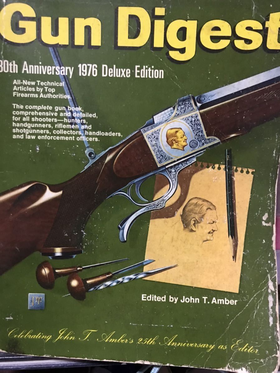 同梱取置歓迎古洋書「GUN DIGEST 1976」銃鉄砲武器兵器ピストルハンティングライフルショットガン_画像1