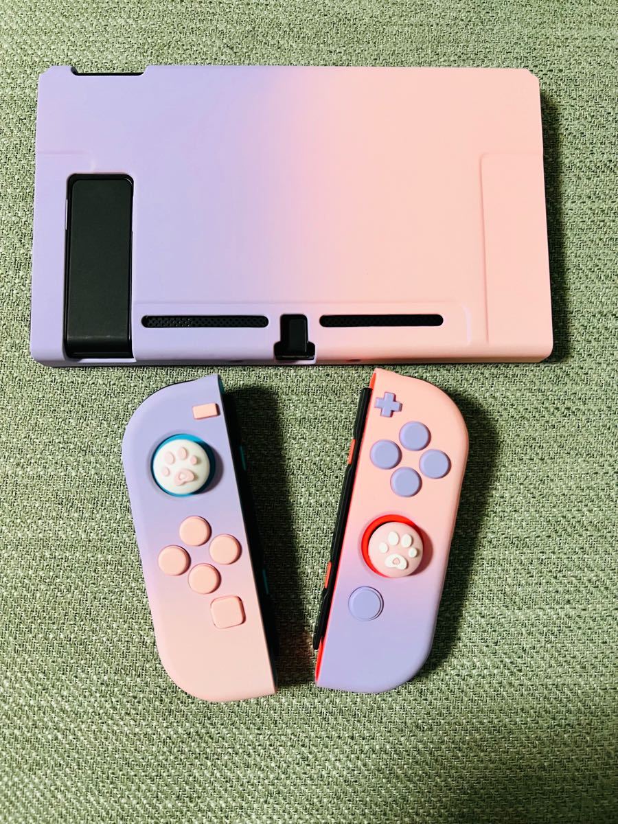 任天堂switchフルカバー＆ジョイコンスティックカバー　ボタンキャップ付きタイプ　ニンテンドースイッチ分体式保護ハードケース