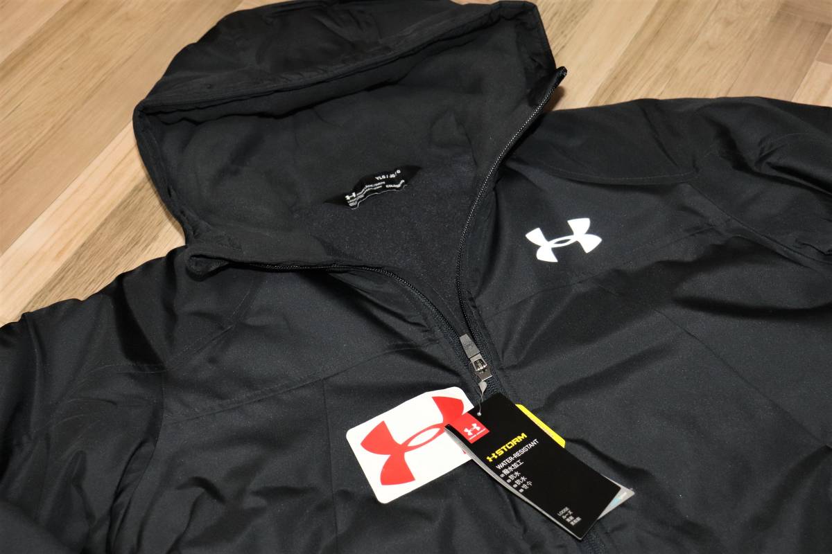 特価即決【新品】 UNDER ARMOUR ★ ジュニア 中綿 ベンチコート (YSM/130cm) ★ アンダーアーマー 撥水 ロングコート 税込定価1万5400円_画像6