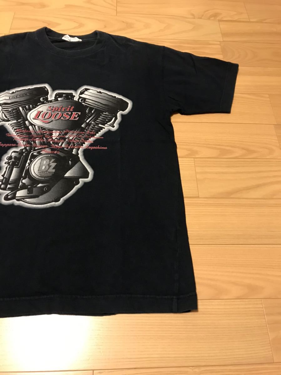 当時物.良品☆90s B'z／ビーズ　メンズL位 半袖ライブTシャツ・希少.90年代 LIVE-GYM '96 Spirit LOOSE 稲葉浩志.松本孝弘氏 ヘッド柄 黒色_画像3