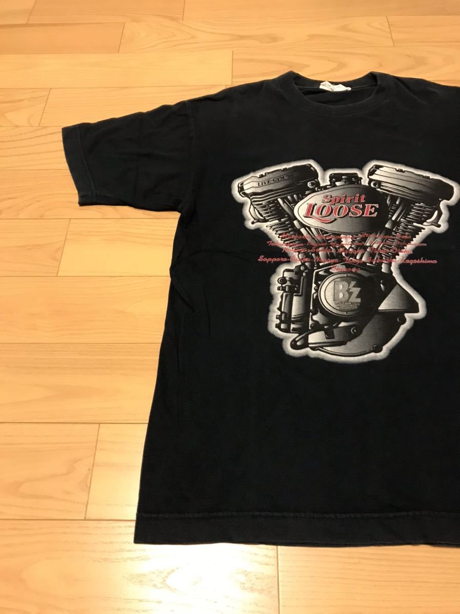 当時物.良品☆90s B'z／ビーズ　メンズL位 半袖ライブTシャツ・希少.90年代 LIVE-GYM '96 Spirit LOOSE 稲葉浩志.松本孝弘氏 ヘッド柄 黒色_画像4