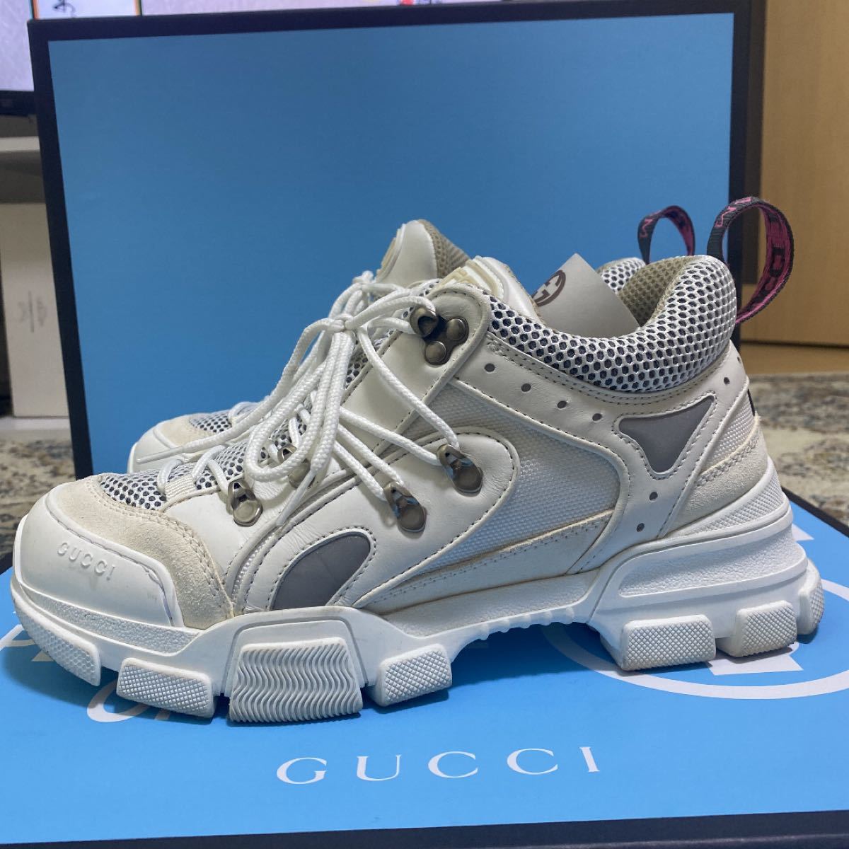 GUCCIスニーカー　フラッシュトレックセガホワイト