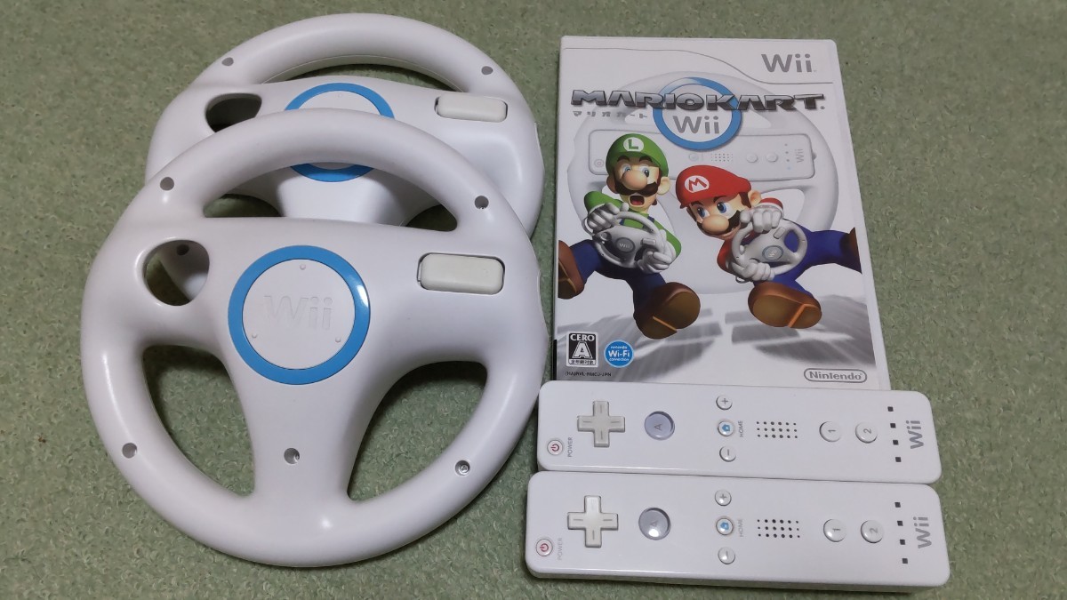 難ありWii マリオカート+Wiiハンドル+Wiiリモコン