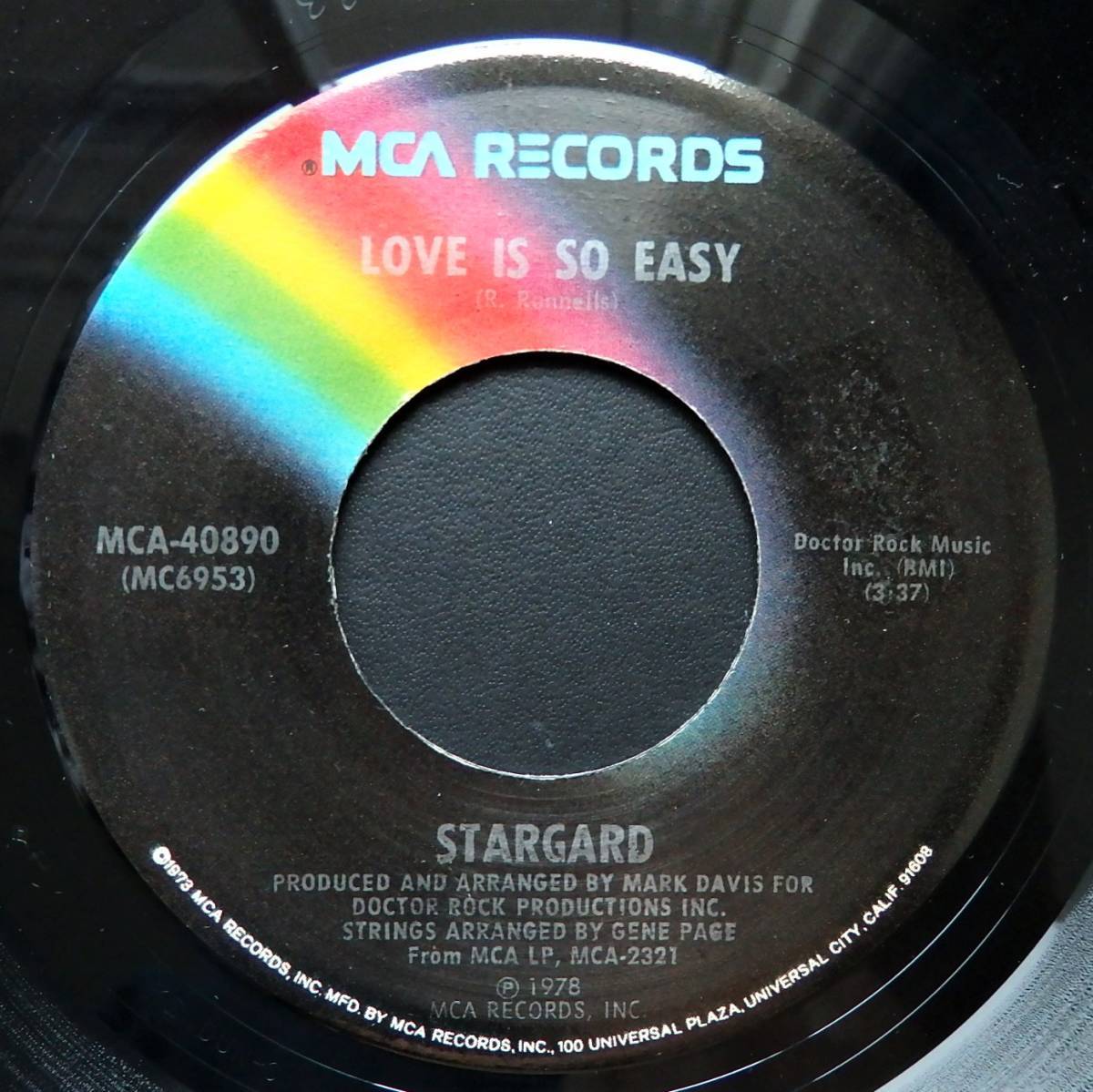 【USオリジナル7インチEP/4枚まとめて送料無料/1978年リリース盤】STARGARD / Love Is So Easy b/w Three Girls_画像2