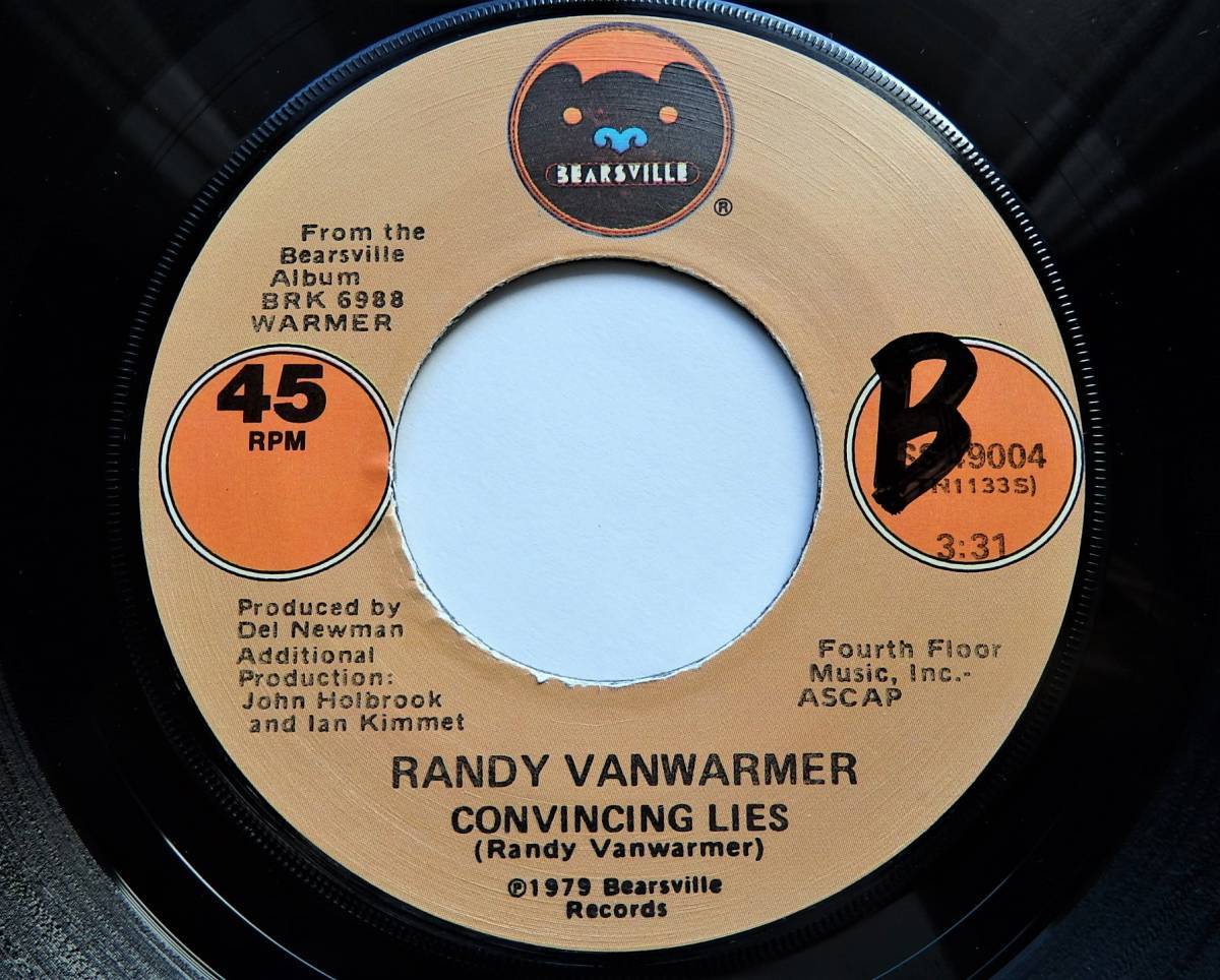 【USオリジナル7インチEP/４枚まとめて送料無料/A面使えるダンスナンバー】RANDY VANWARMER / Gotta Get Out Of Here b/w Convincing Lies_画像3