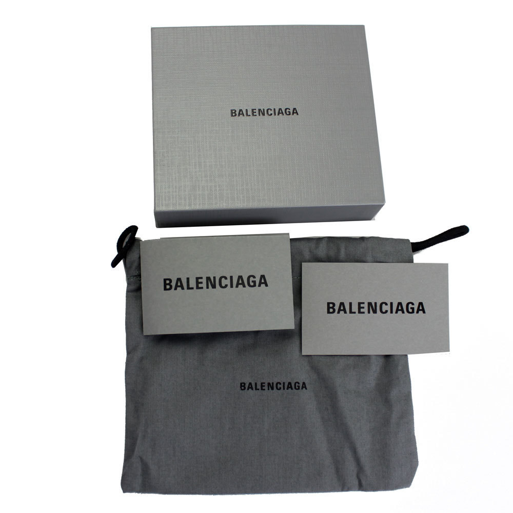  Balenciaga ячейка для монет мужской женский BALENCIAGA Logo кожа серебряный 551937 00T0N 1480