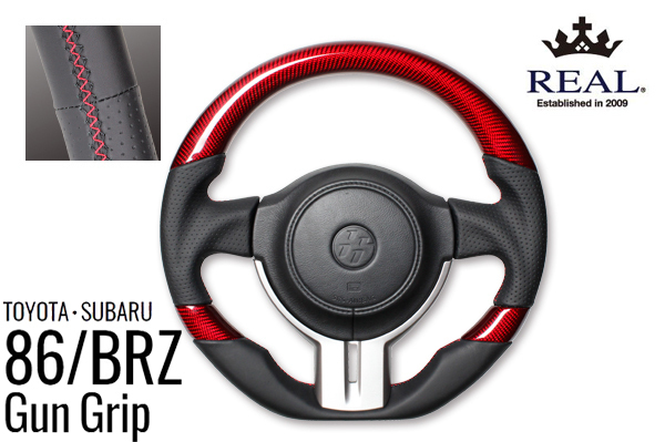 REAL-レアル-　トヨタ　86（ZN6:前期）/2012年4月～2016年8月/ PREMIUM ステアリング レッドカーボン 3C　品番：F4-D-RDC