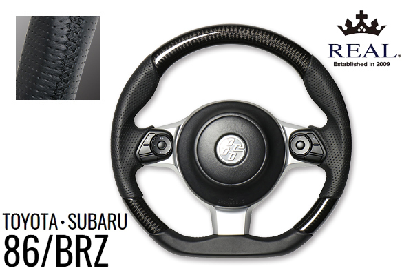 REAL-レアル　純正交換ステアリングトヨタ GR86 (ZN8) R3(2021).10～ カラー：ブラックカーボン 　品番：GR-BKC-BK_画像1