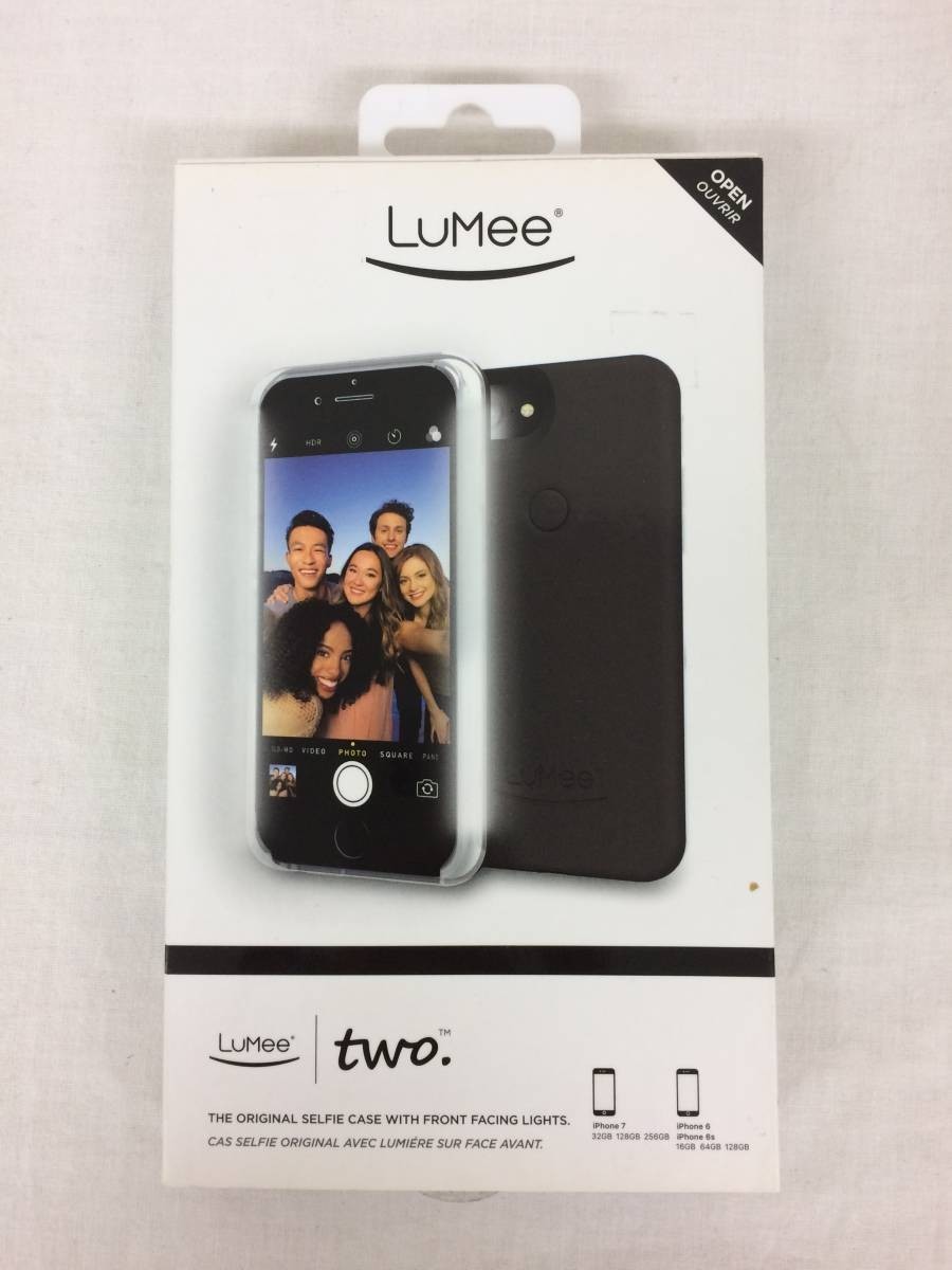 【送料込2セット最安値】LuMee Two iPhone8/7/6S/6ケース ブラック 黒 LEDライト 光るケース 自撮りケース セルフィーライト カバー №