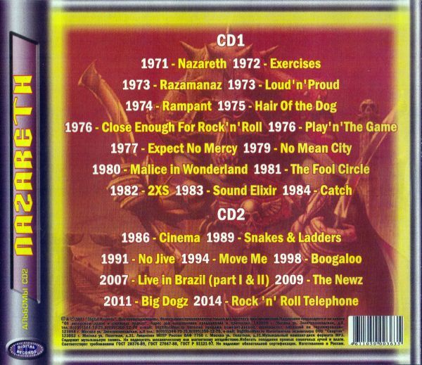 【MP3-CD】 Nazareth ナザレス 2CD 22アルバム 218曲収録_画像2