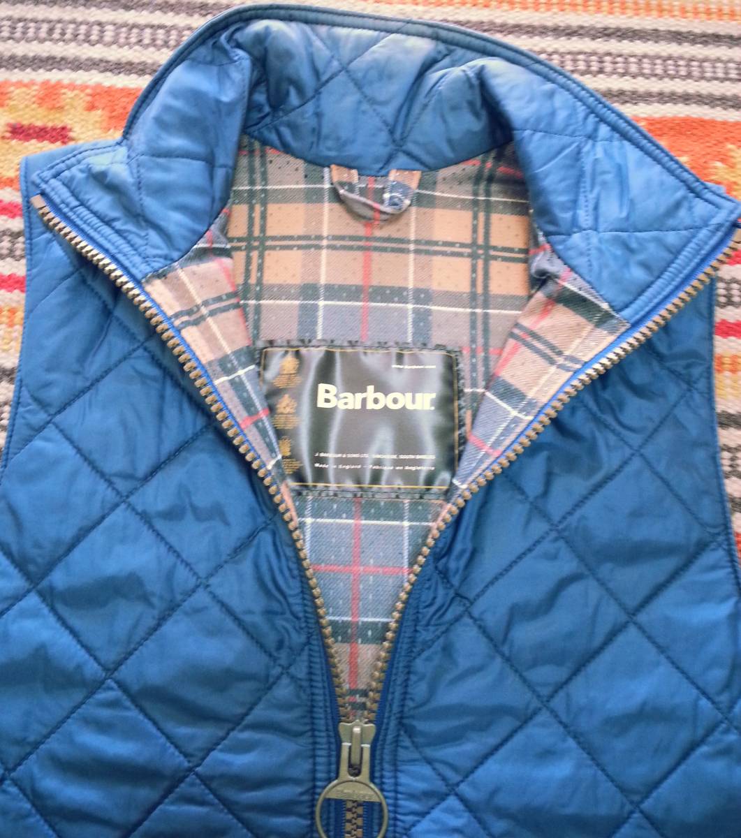 ◇BARBOUR ベスト ウエストコート バブアー サイズ S ブルー キルティング 防寒 MADE IN ENGLAND RHC アメカジ BEAMS SHIPS イギリス製_画像4