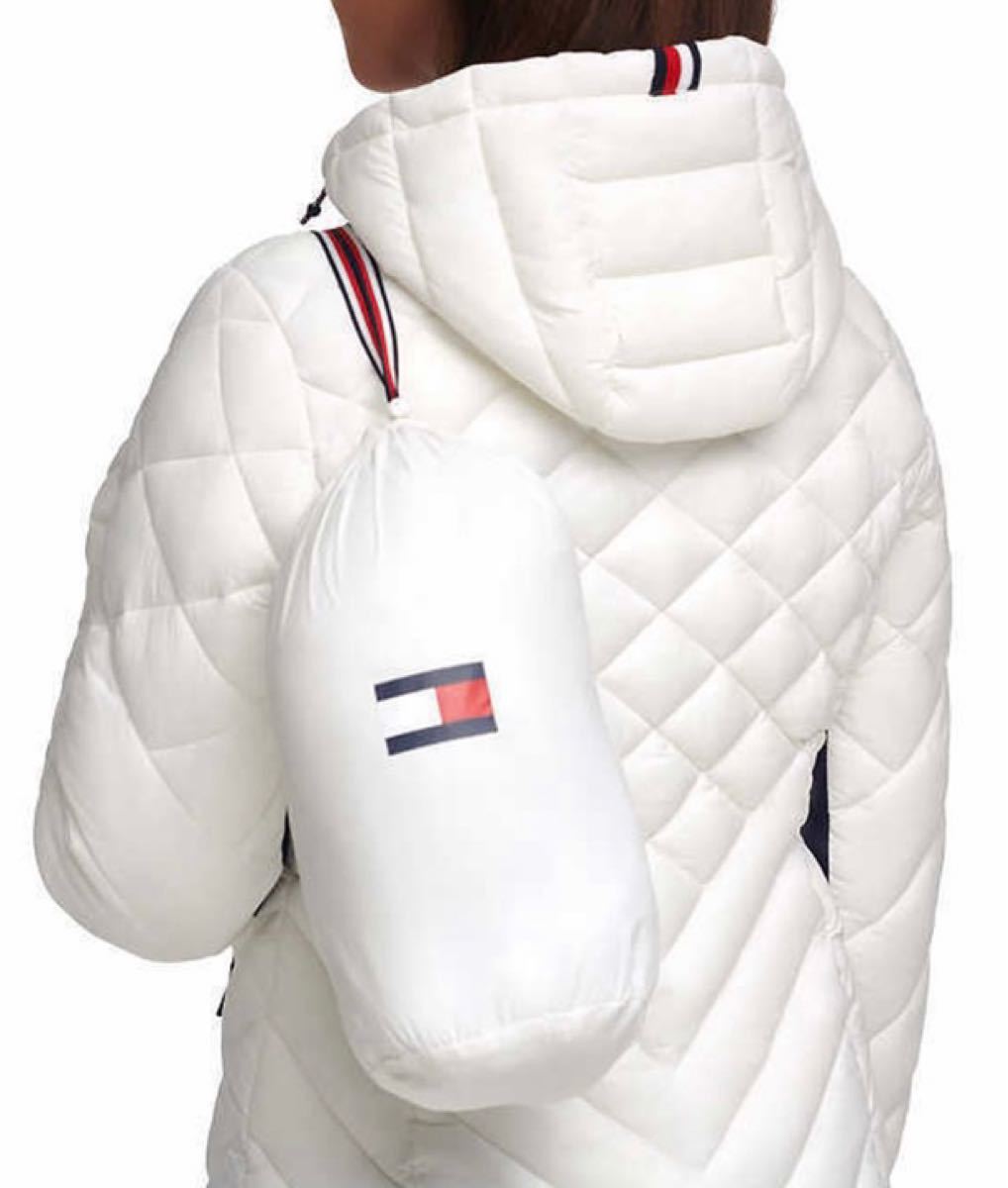 TOMMY HILFIGER トミーヒルフィガー ダウンジャケット 軽量 ホワイト 白 USのMサイズ 日本Lサイズ 男女兼用