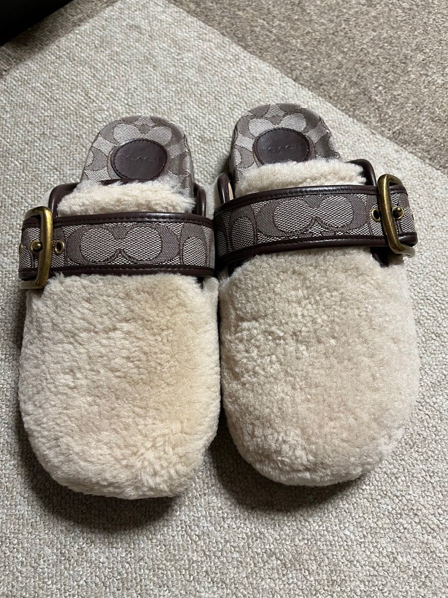 coach コーチ シアリング クロッグ ボア サンダル | smsgolubovci.me