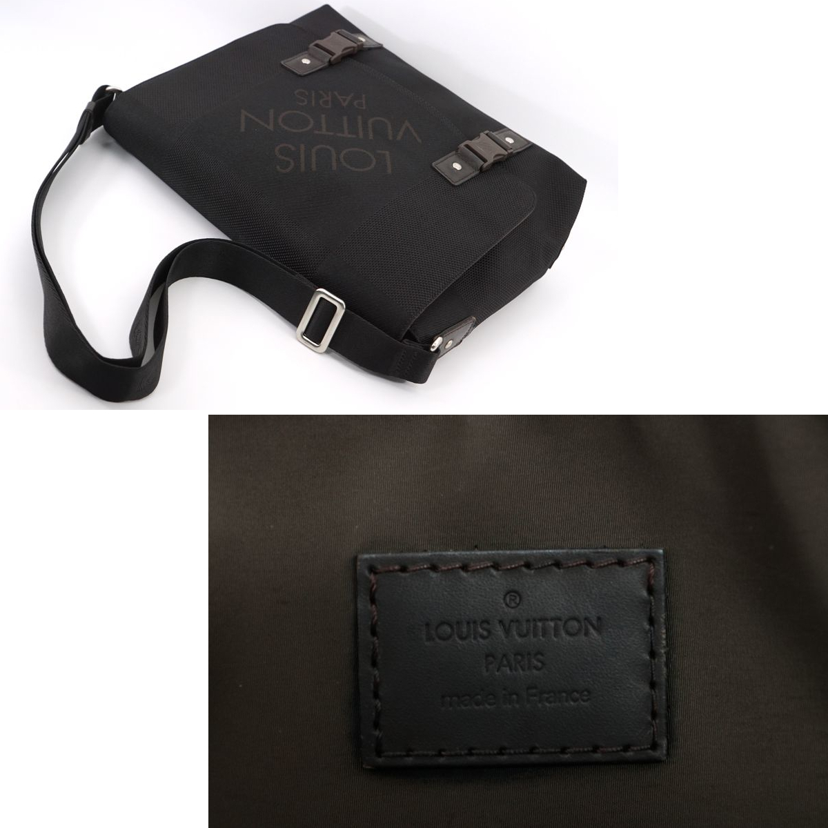 【美品】ルイヴィトン Louis Vuitton ダミエ・ジェアン ルー ショルダーバッグ 鞄 ノワール ブラック DAMIER GEANT BAG ジュアン M93079