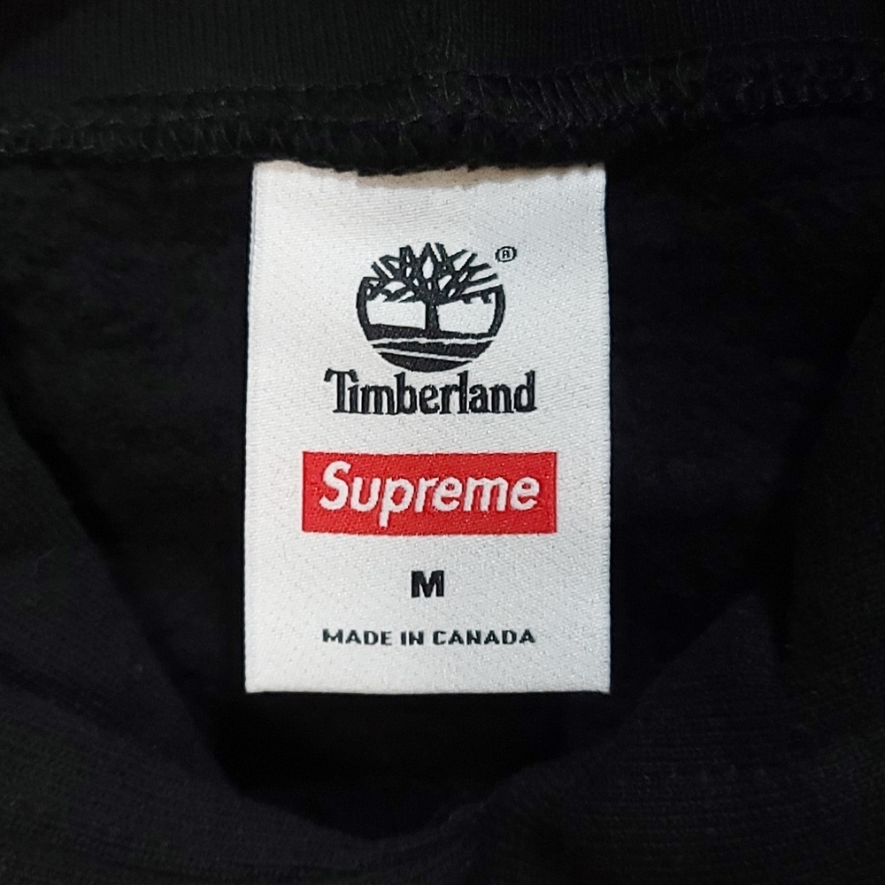 WB721　Supreme シュプリーム 21FW Timberland Hooded Sweatshirt ティンバーランド スウェット パーカー Mサイズ ブラック 21AW ●80_画像6