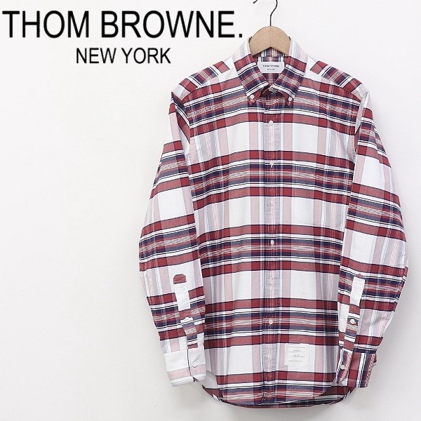 ◇THOM BROWNE/トムブラウン チェック柄 コットン 長袖 シャツ 3
