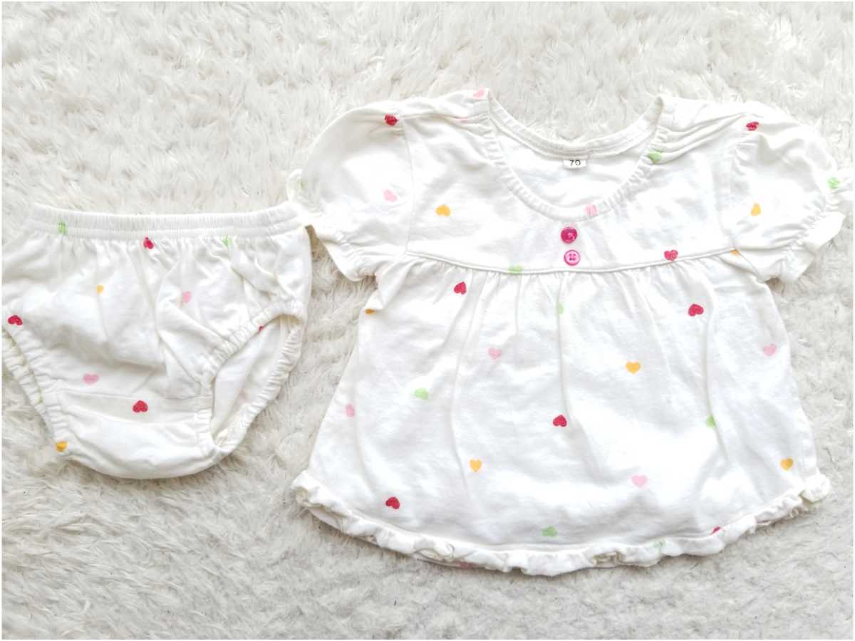 * прекрасный товар baby одежда белый × красочный Heart точка рисунок выставить 70cm хлопок 100% короткий рукав tops &bruma младенец рукав обычный обычный девочка Kids ребенок одежда *