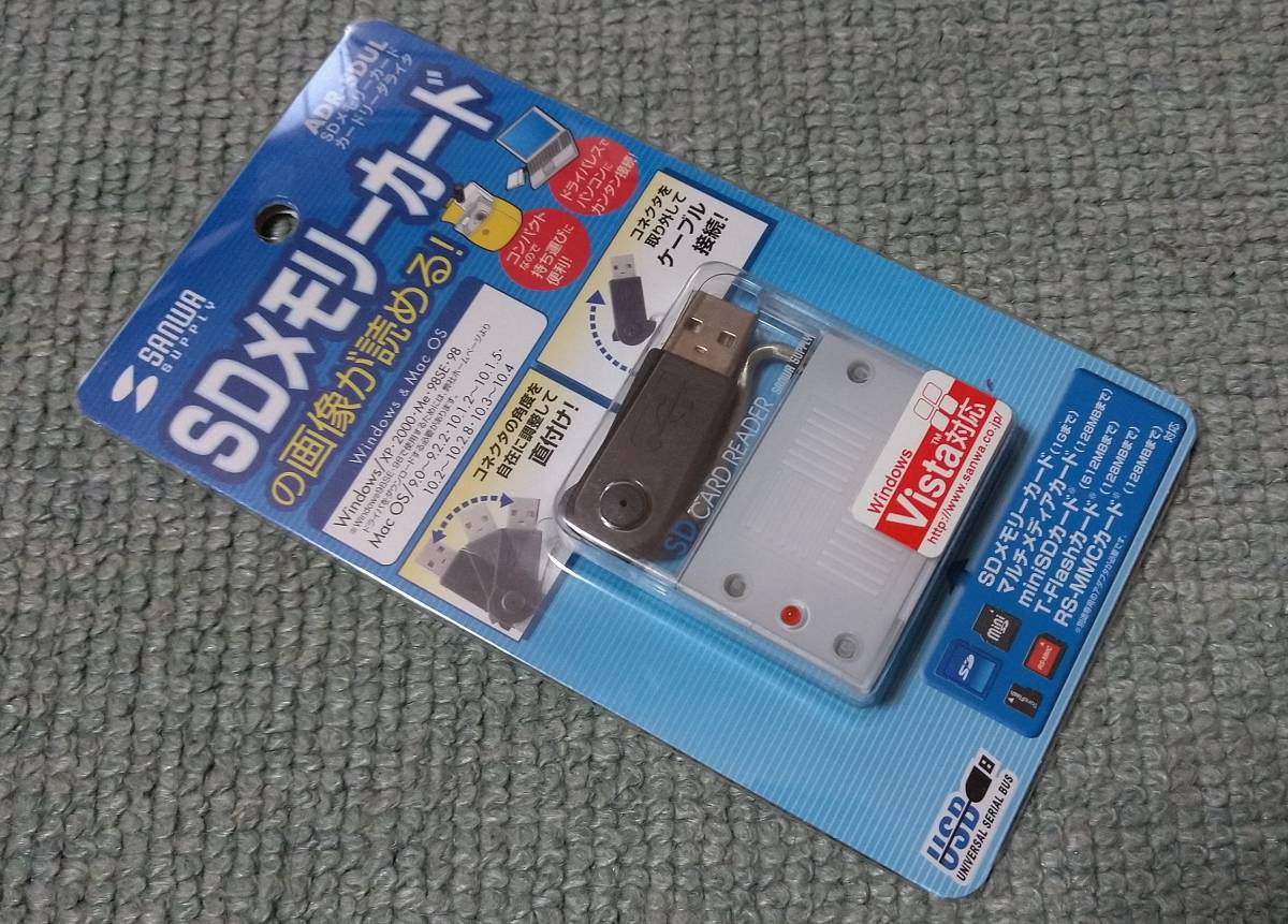 送料無料！＊SDメモリーカードの画像が読める！カードリーダーライター　未開封・新品！＊カードリーダライタ　USBタイプ　_画像1