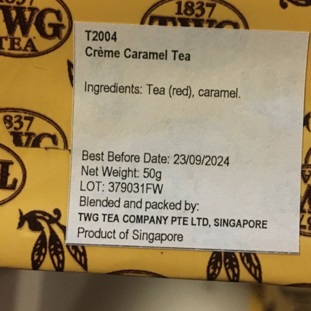 TWG 茶葉50g x 2袋　ゲイシャブロッサム&クレームキャラメル