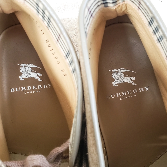 バーバリー ロンドン スエードレザー デザートブーツ 25 EEE ベージュ系 BURBERRY_画像6