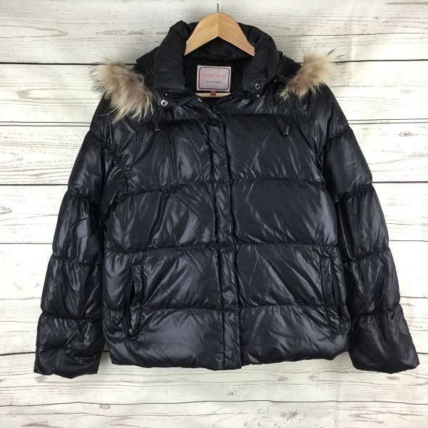 ( liquidation city )ROSE BUD* height ratio proportion 90%/f-ti- down jacket [S/ black ] demountable fur / snap-button / lady's / Rose Bud *2U02