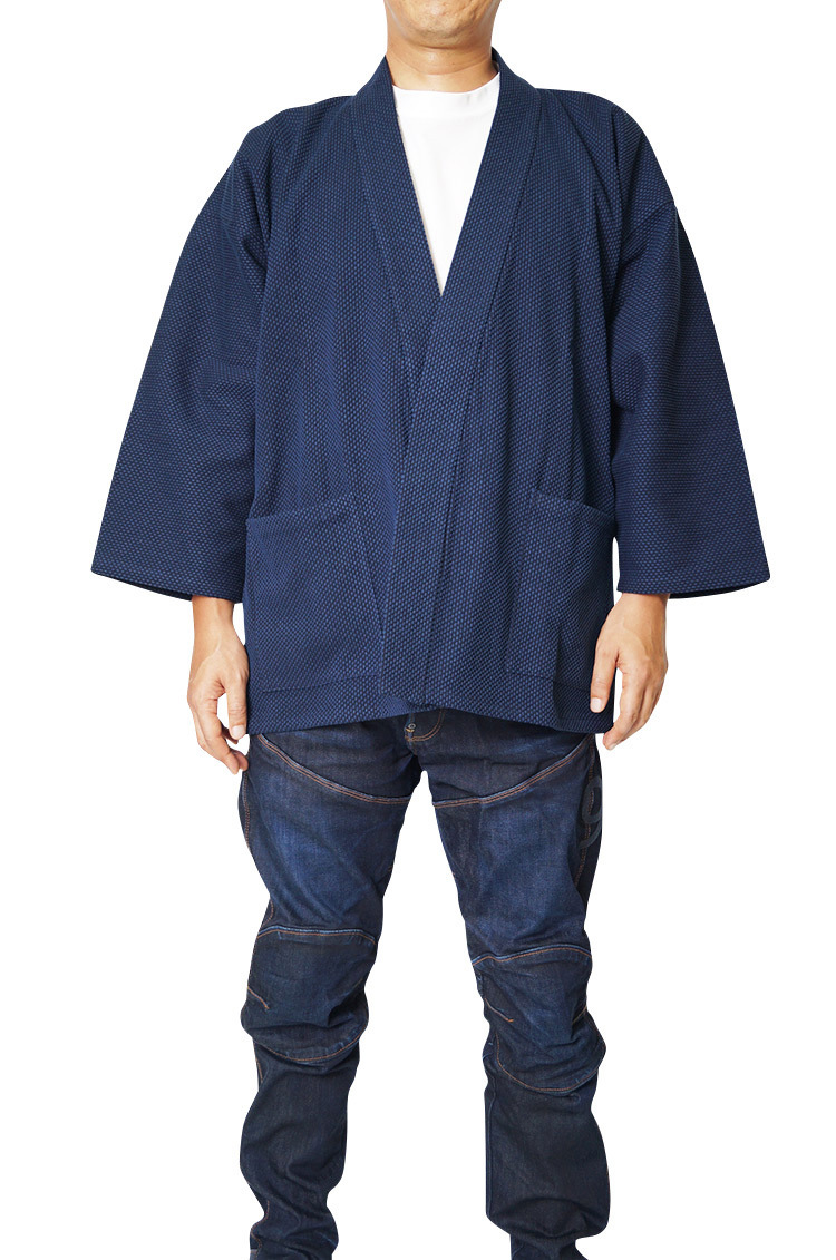 【ひめか】ジャケット 日本製 太刺し子 丈夫地厚生地 綿100％ 3025　濃紺Ｍ
