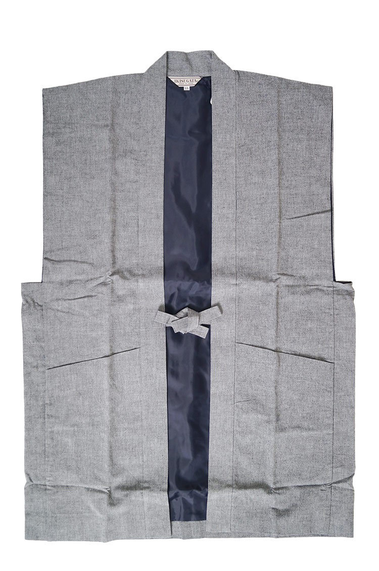 【代引可】 【ひめか】作務衣用 羽織 日本製 手紡ぎ風 陣羽織 ベスト 1080　ネズＬＬ 作務衣