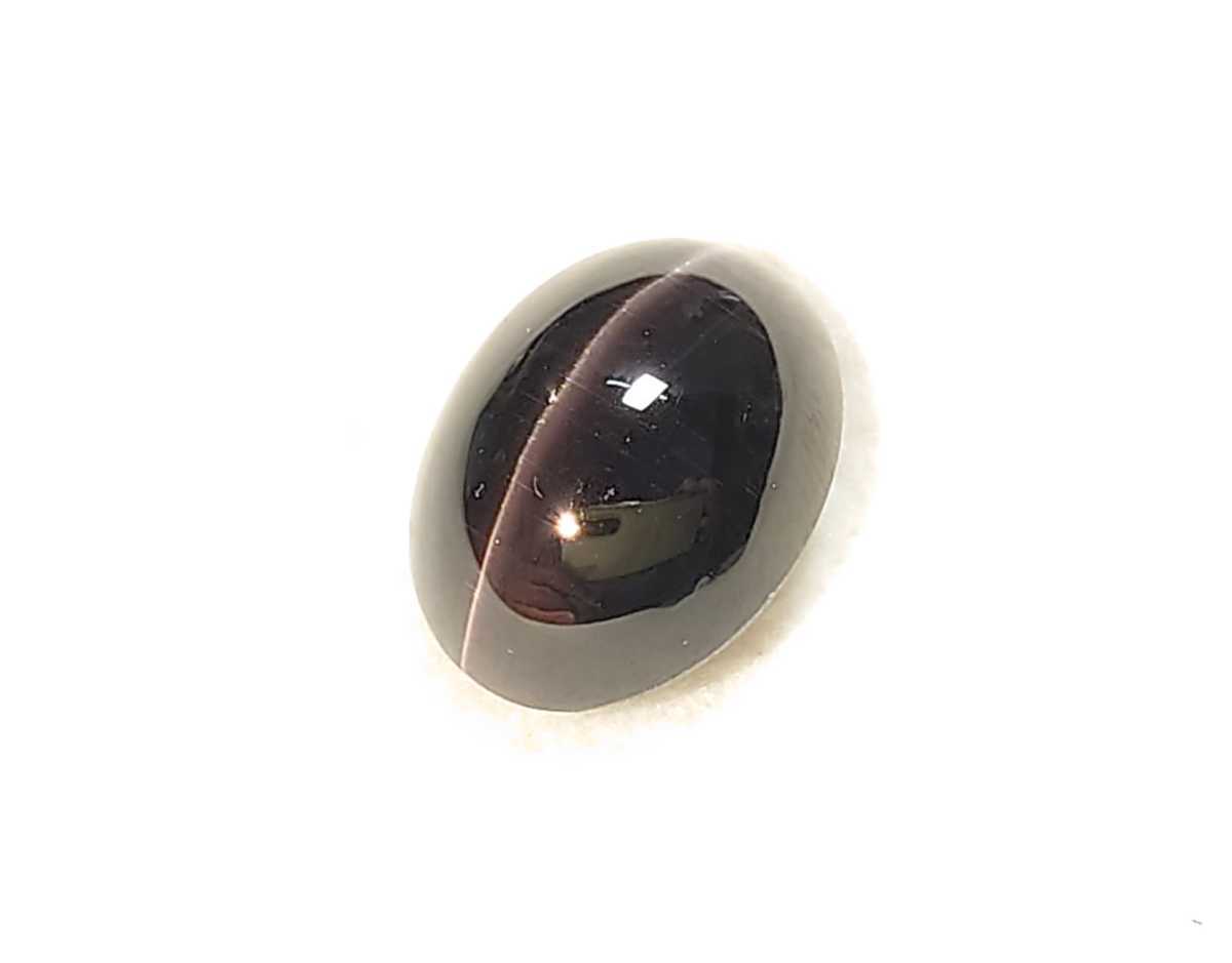 極美品！　シリマナイトキャッツアイ　11.22ct オーバル　カボション　ルース（LA-4840）