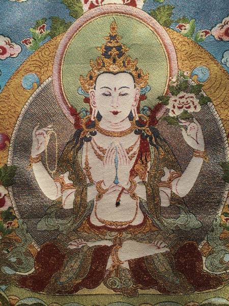 .chi bed Buddhism *.. sound bodhisattva woven thing 90cm* search ; embroidery genuine ......A4,E8