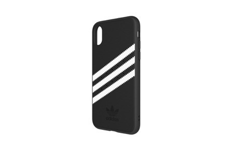 iPhone X adidas ガゼルストライプケース 黒／白