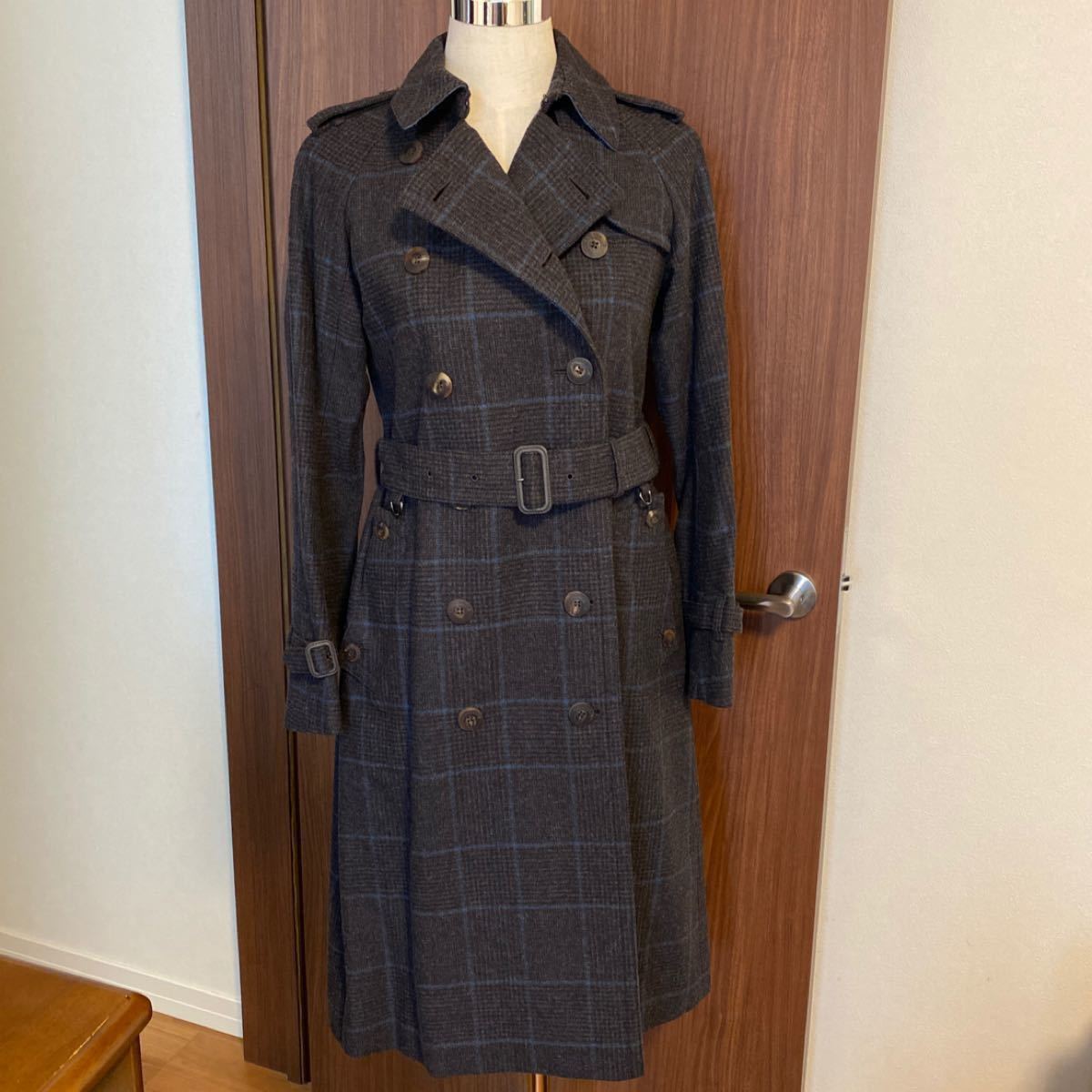 美品 アクアスキュータムAquascutum ウール トレンチコート