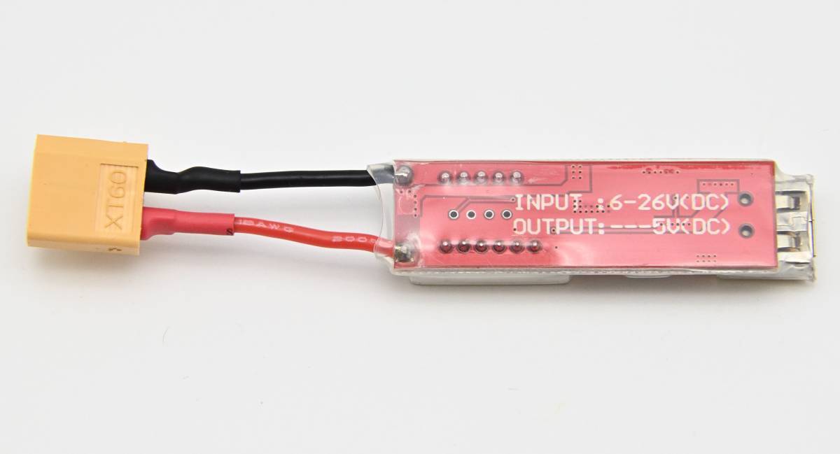 ☆新品☆ XT60-USB 変換チャージアダプター 入力電圧計付き 5V 2A XT60コネクター USB Type-A USB充電 モバイルバッテリー