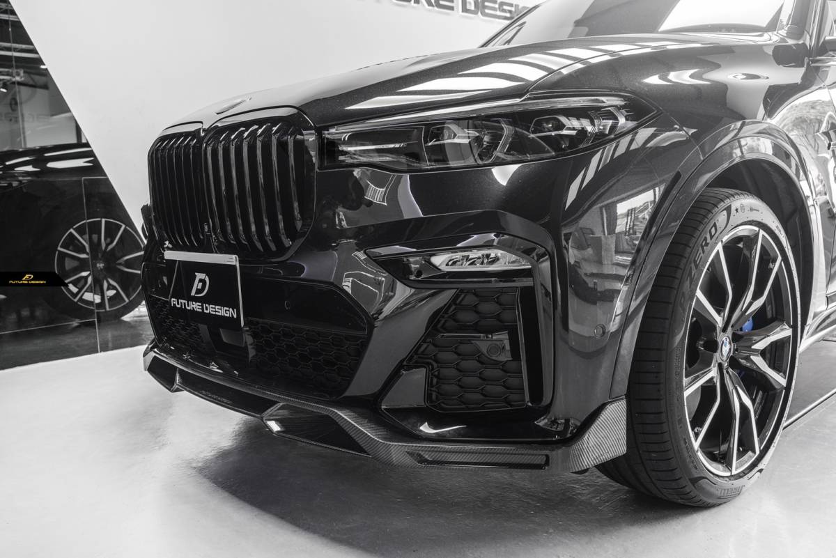 【FUTURE DESIGN 】BMW Xシリーズ X7 G07 Mスポーツ 前期用 フロント リップスポイラー 本物DryCarbon ドライカーボン エアロ カスタム_画像3
