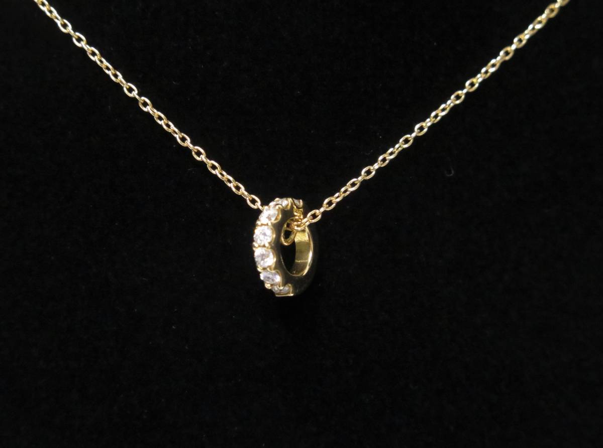 K18&ダイヤモンド ネックレス ダイヤ/0.10ct 重量/2.1g イエロー