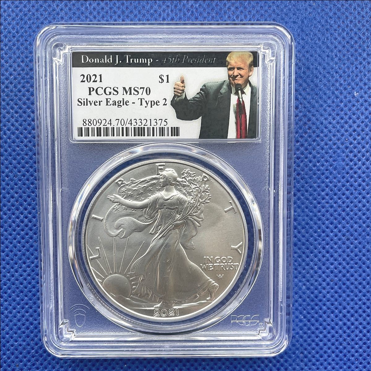 最高鑑定 2021 アメリカ シルバーイーグル銀貨 トランプ大統領 PCGS