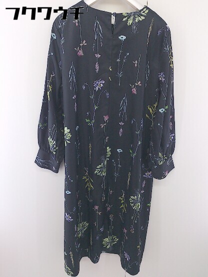 Merlot Plus メルロープリュス 花柄 プリント 長袖 膝下丈 ワンピース ブラック マルチ レディース Mサイズ 売買されたオークション情報 Yahooの商品情報をアーカイブ公開 オークファン Aucfan Com