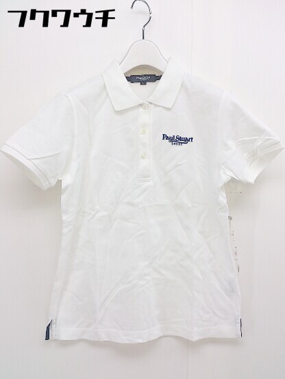 Paul Stuart 全商品オープニング価格 ポール スチュアート ロゴ ホワイト 新品本物 サイズL ポロシャツ レディース 半袖