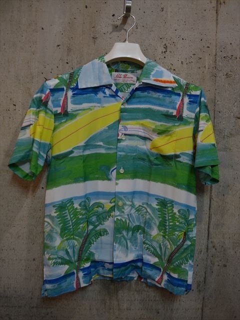 売れ筋アイテムラン アロハブロッサム　Aloha Blossom　SUMMER　TIME　GREEN　アロハ　シャツ　40 C7029 半袖シャツ