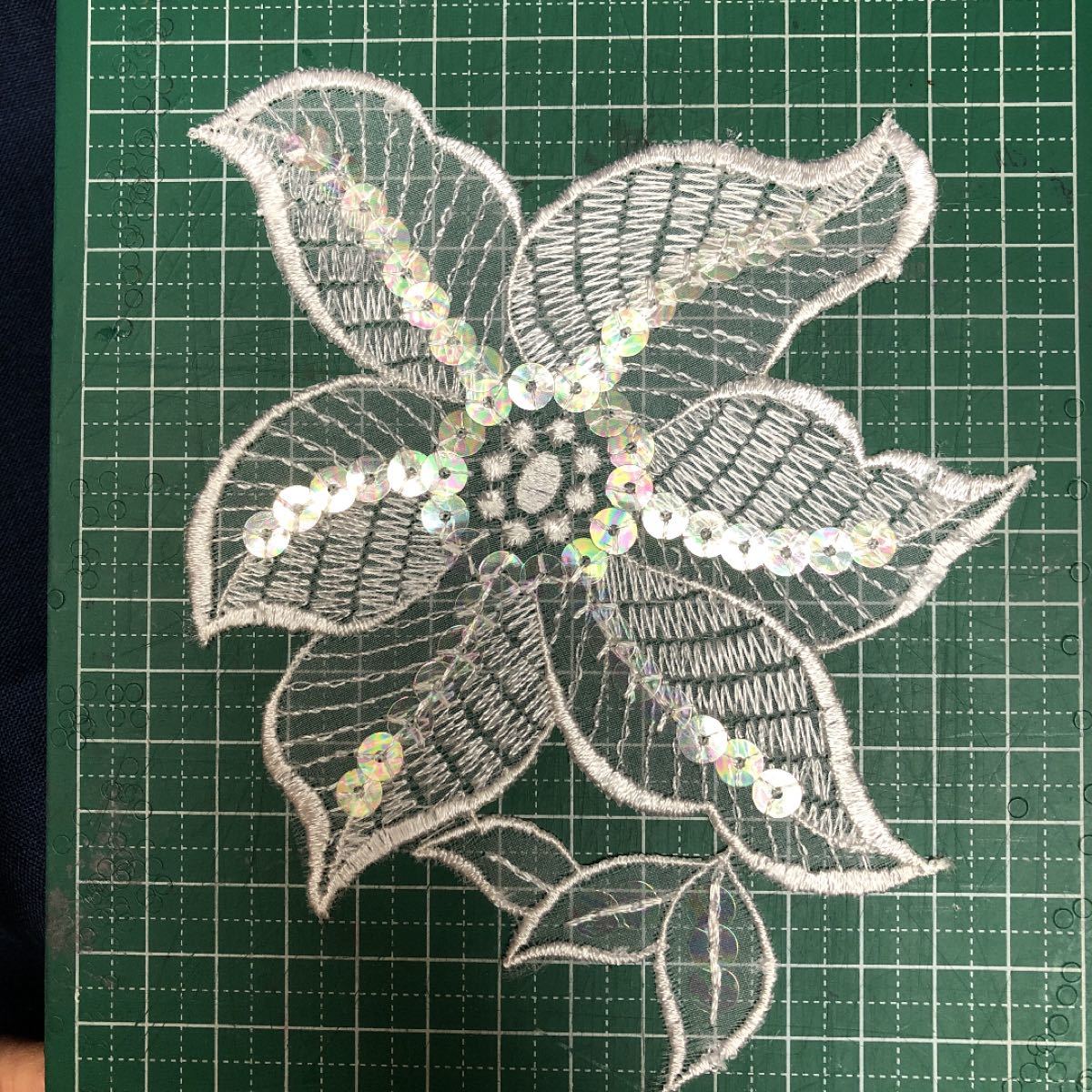 お花刺繍レースパーツ