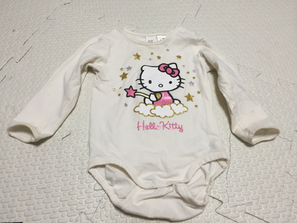 即決★H&M★訳あり★長袖ハローキティカバーオール★サイズ86★80★ロンパース★重ね著