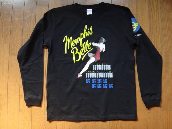 フライトジャケット風 ロングTシャツ メンフィスベル　第8空軍　　　　02