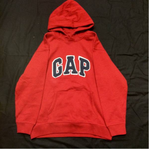 美品 90's風 GAP ギャップ ロゴ スウェットパーカ エンジ 男女可