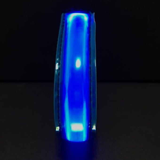 ランニングライト USB充電式 LEDアームバンド 夜間ランニング （青×1＋白×1）