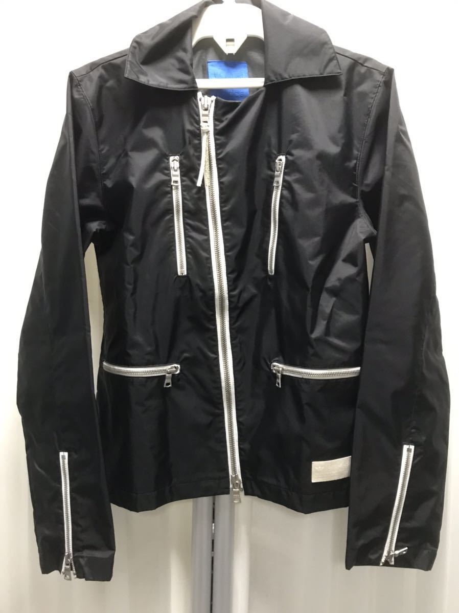 アディダス オリジナルス ADIDAS ORIGNALS ライダース風 ジャケット ブルゾン ゴア ウィンドストッパー GOER WINDSTOPPER ブラック 黒 S_画像1