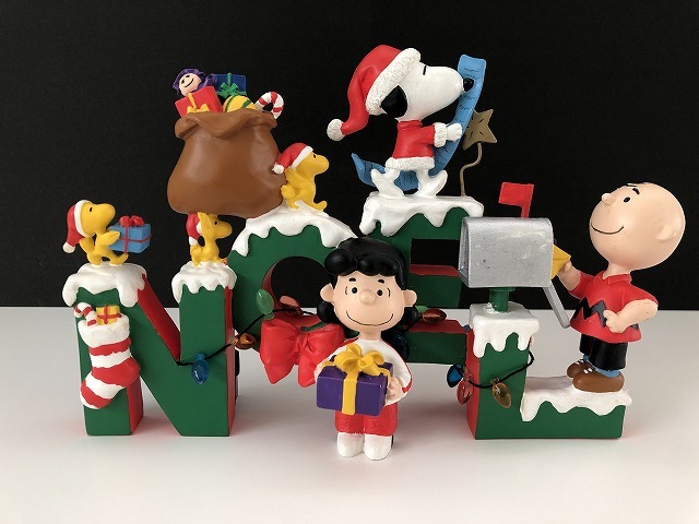 スヌーピー PEANUTS NOEL クリスマス オブジェ 置物 チャーリーブラウン ルーシー ウッドストック USA ヴィンテージ [pe-825]