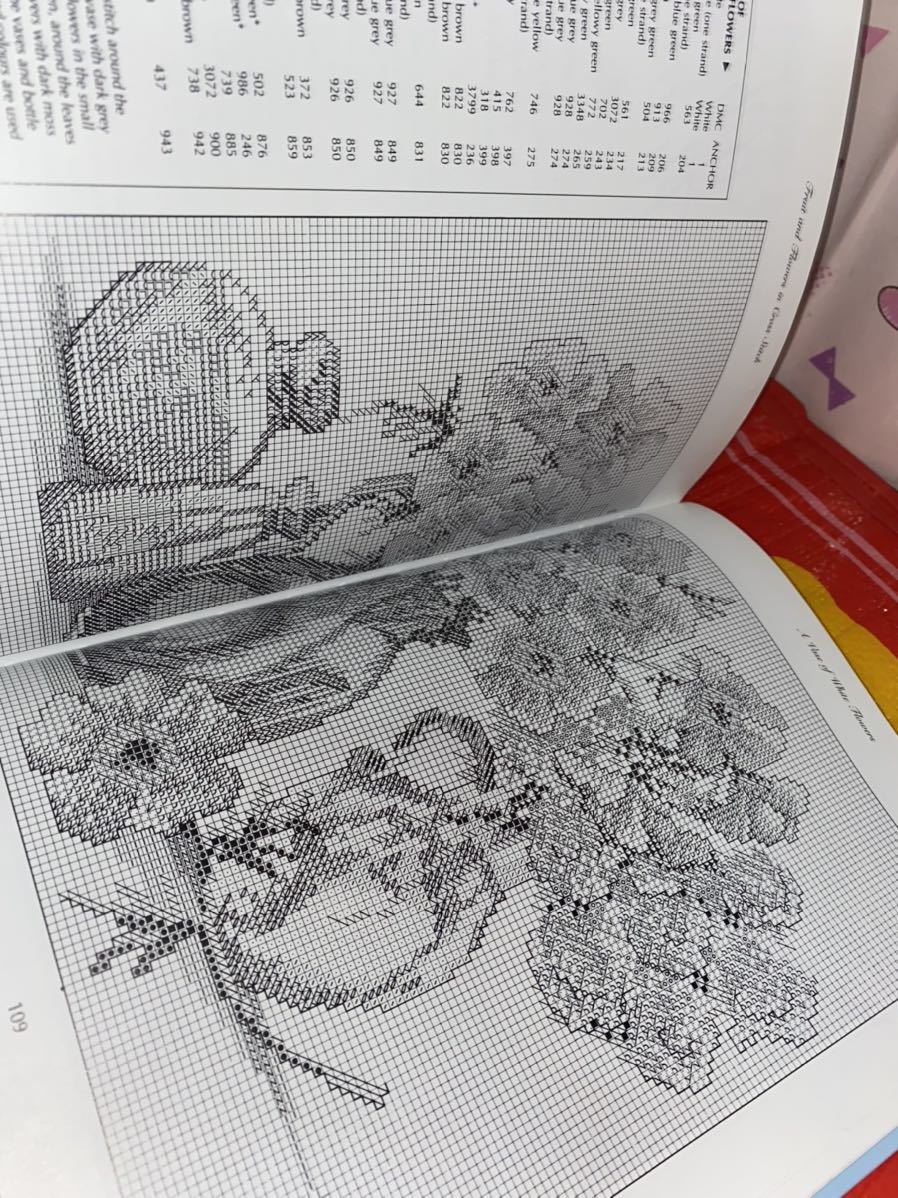 ☆洋書 Fruits and Flowers in Cross Stitch クロスステッチで描くフルーツと花 Rutland Group カバー付き_画像9