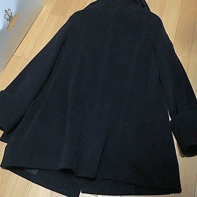 美品】 ジェーンマープル Jane Marple ウール コート 黒 ストール